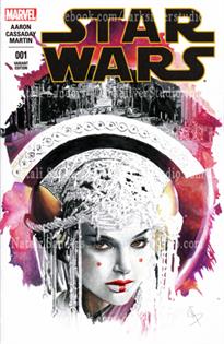 "Queen Amidala, right" 
Star Wars #1, sketch cover