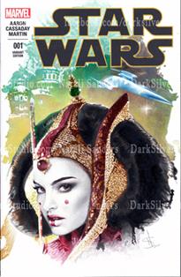 "Queen Amidala, left" 
Star Wars #1, sketch cover
