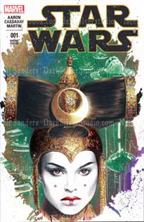 "Queen Amidala, center" 
Star Wars #1, sketch cover