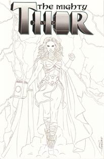 The Mighty Thor, "Lady Thor, Jane Foster" Pencil OA Sketch Cover