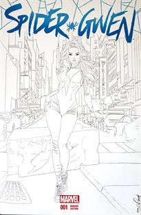 Spider Gwen "City" Pencil OA Sketch Cover