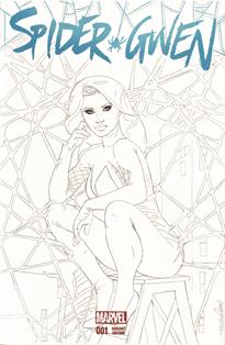 Spider Gwen, "Waiting" Pencil OA Sketch Cover