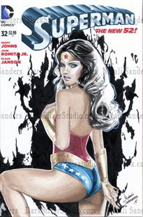"Wonder Woman, sexy" Superman, new 52, sketch opp cover