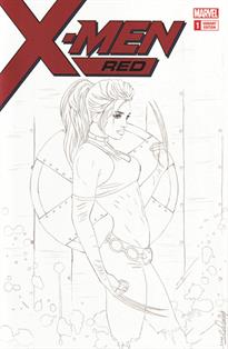 X-Men Red "X23, Metal" Pencil OA Sketch Cover
