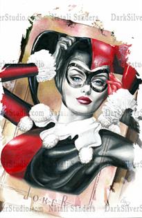 "Harley Quinn Play Card" Homemade, sketch opp cover